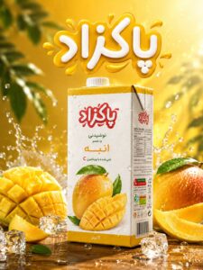 آبمیوه با طعم انبه پاکزاد